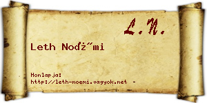 Leth Noémi névjegykártya